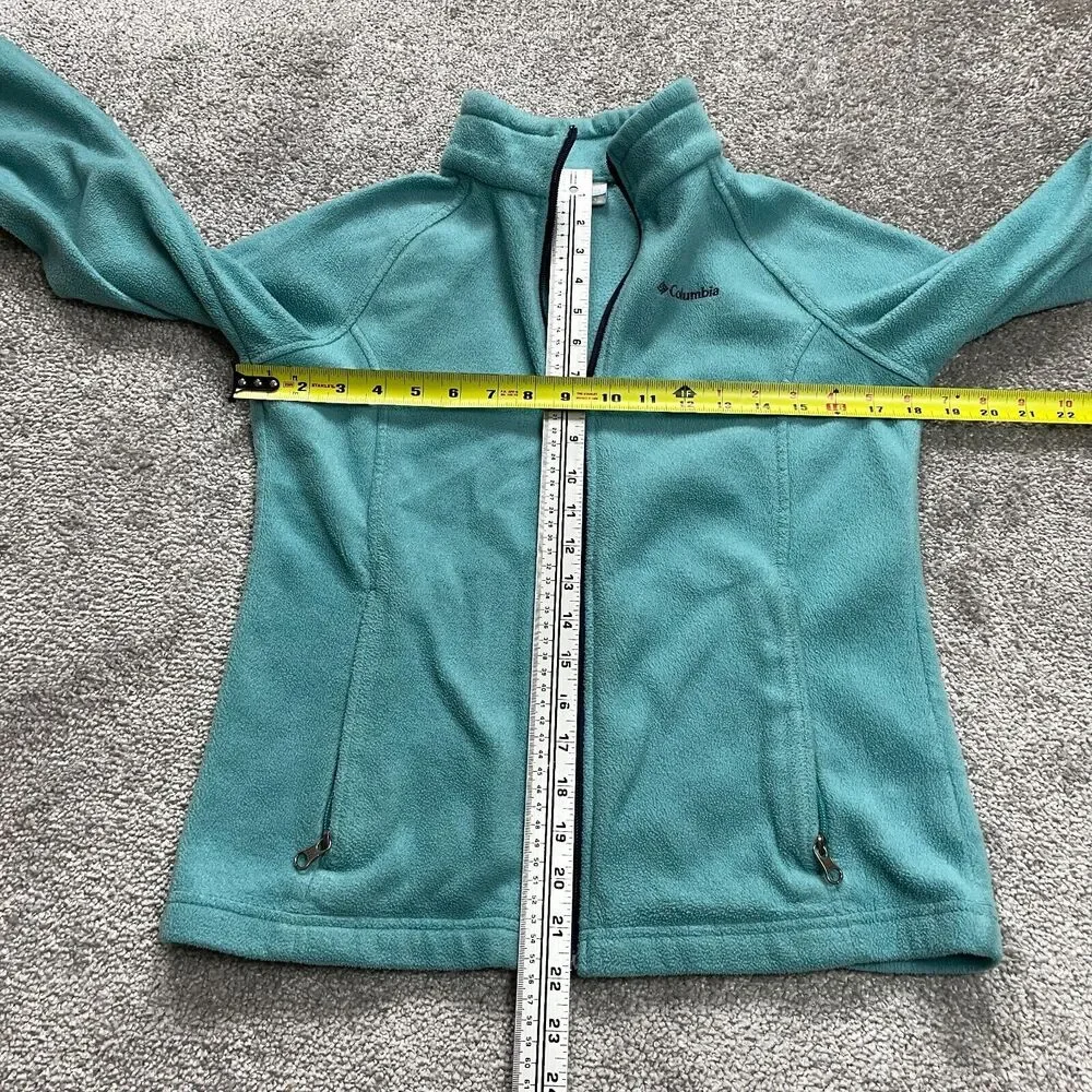 Columbia Fleece Jacket Kids Girls Large Blue Full Zip High Neck Outdoor Casual